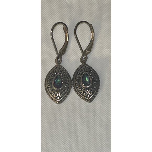 Annika Witt Sterling Silver Teardrop Crystal Drop Dangle Earrings - Picture 8 of 10
